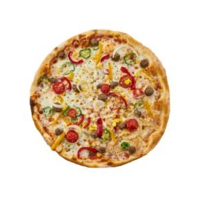 Supreme Pizza with Corn, Peppers, and Sausage