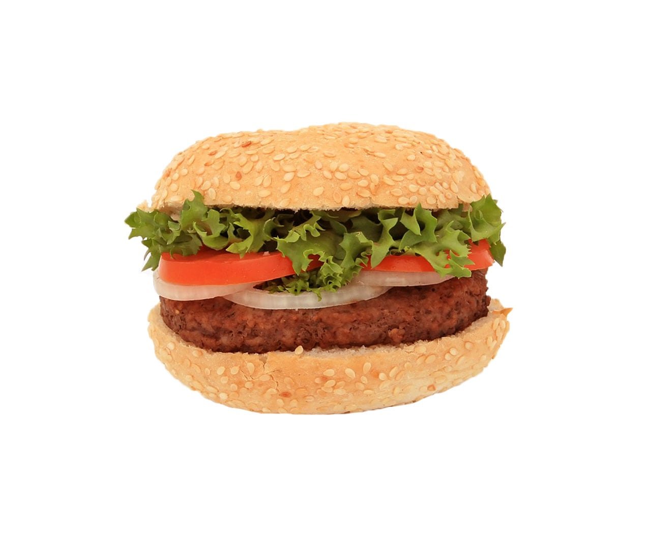 Classic Beef Burger with Lettuce and Tomato