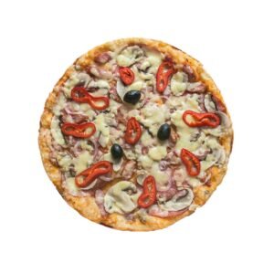 Supreme Pizza with Mushrooms, Olives, and Peppers