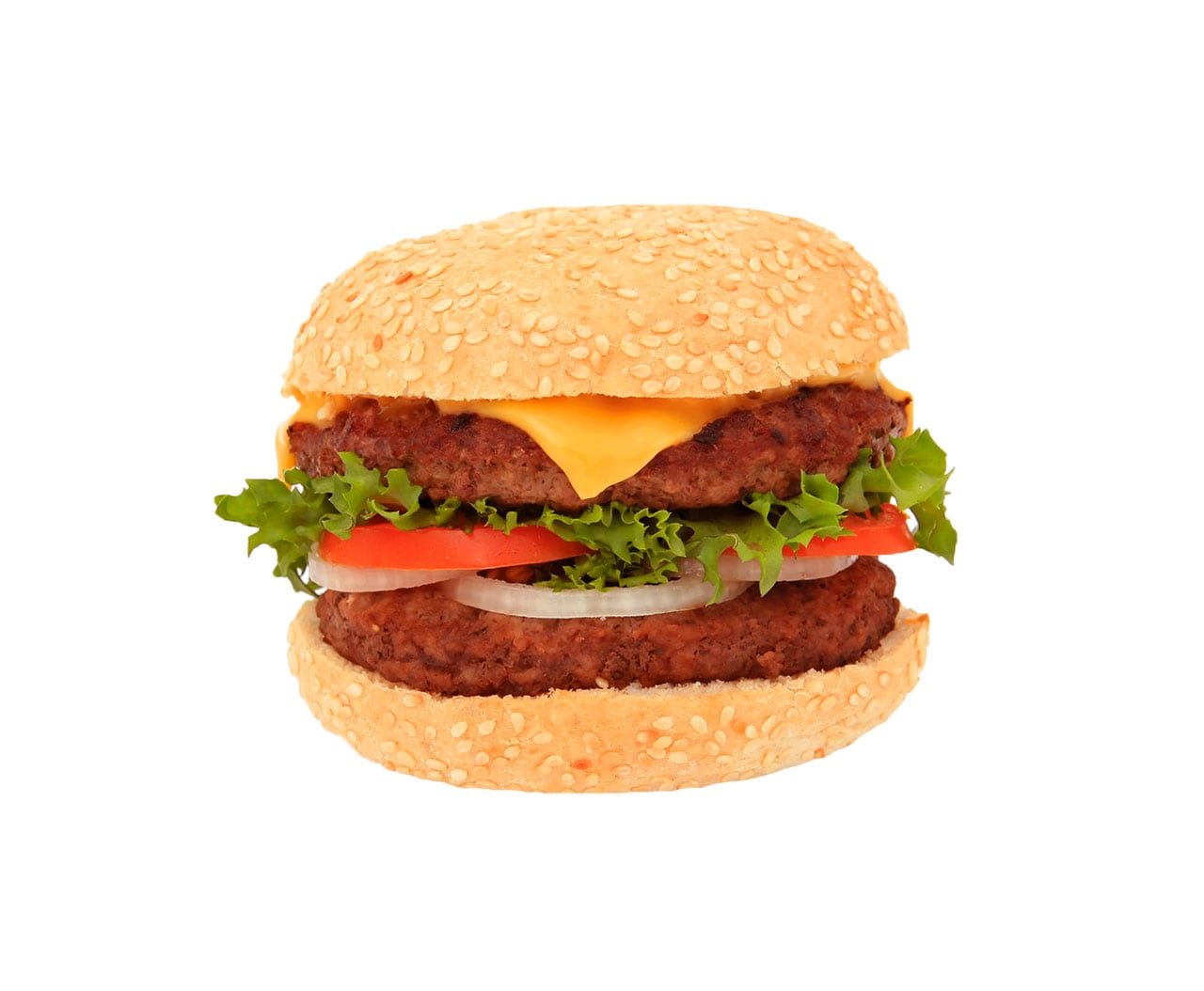 Classic Beef Burger with Lettuce and Tomato