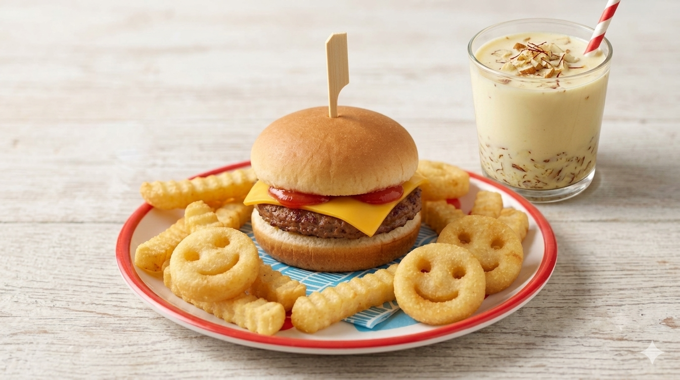 the Mini Burger and Smile Fries.